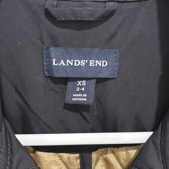 Land’s End Black Quilted Pea Coat | Double Breasted Lightweight Jacket XS (2-4) - Picture 4 of 5